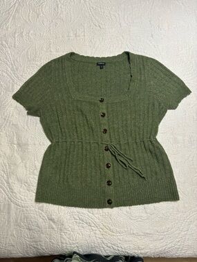 torrid Olive Ribbed Knit Top